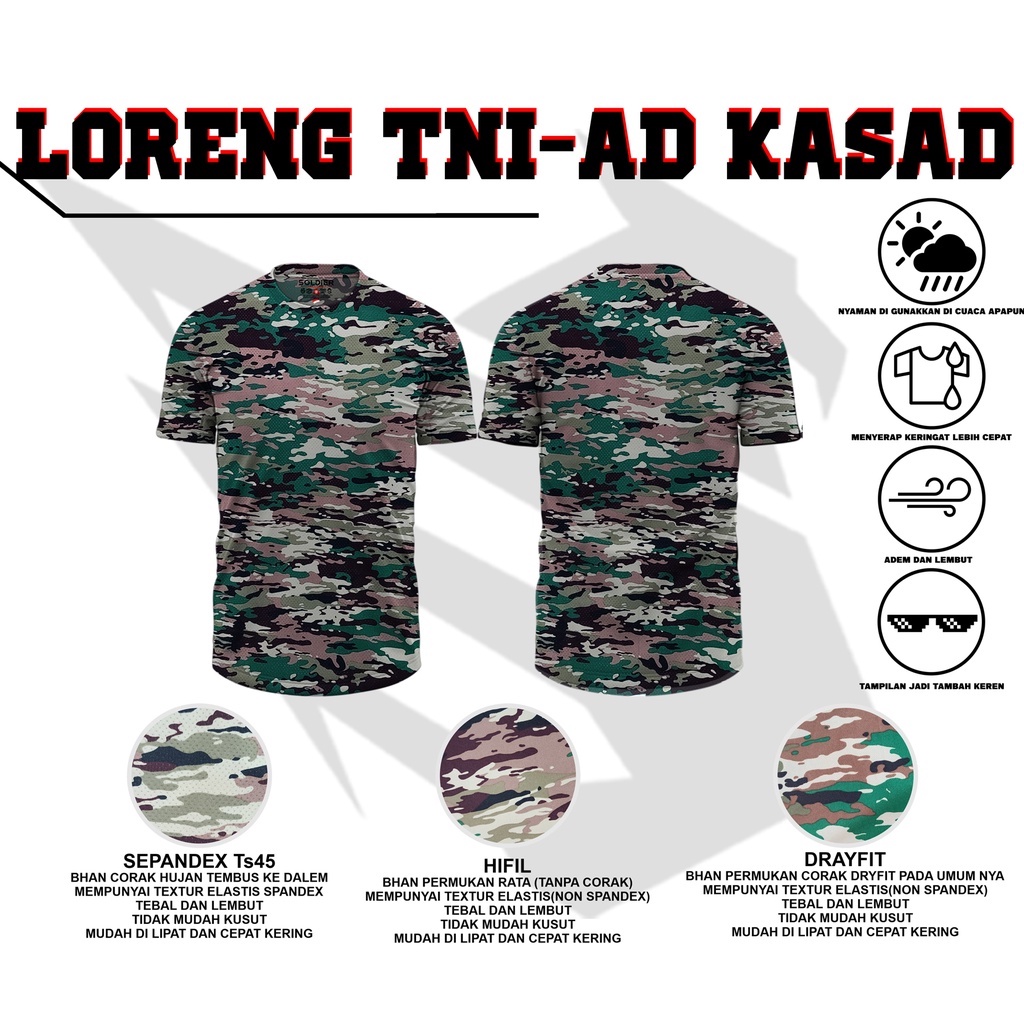 Jual Loreng Kasad Tni Ad Loreng Terbaru Shopee Indonesia