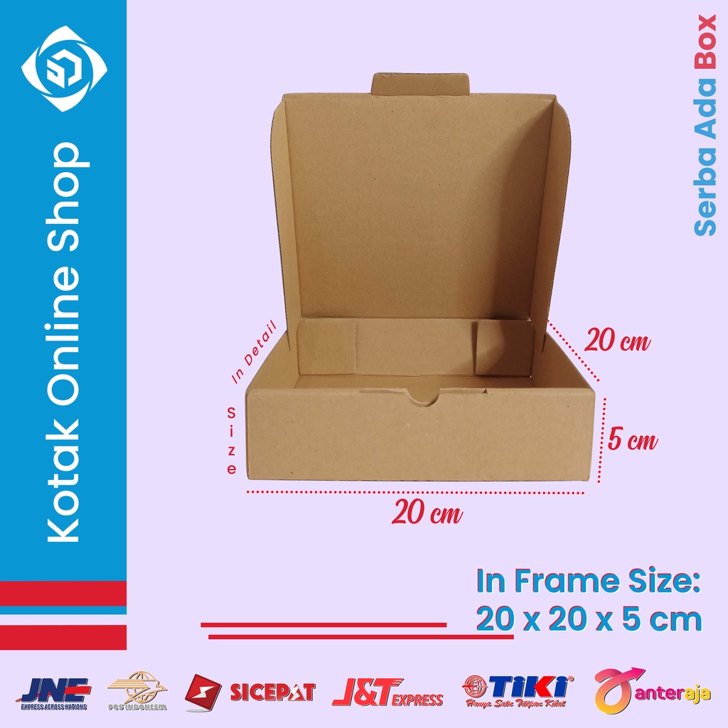 Jual KARDUS 20x20x5 CM KOTAK PIZZA DUS KOTAK KOTAK KARDUS BOX