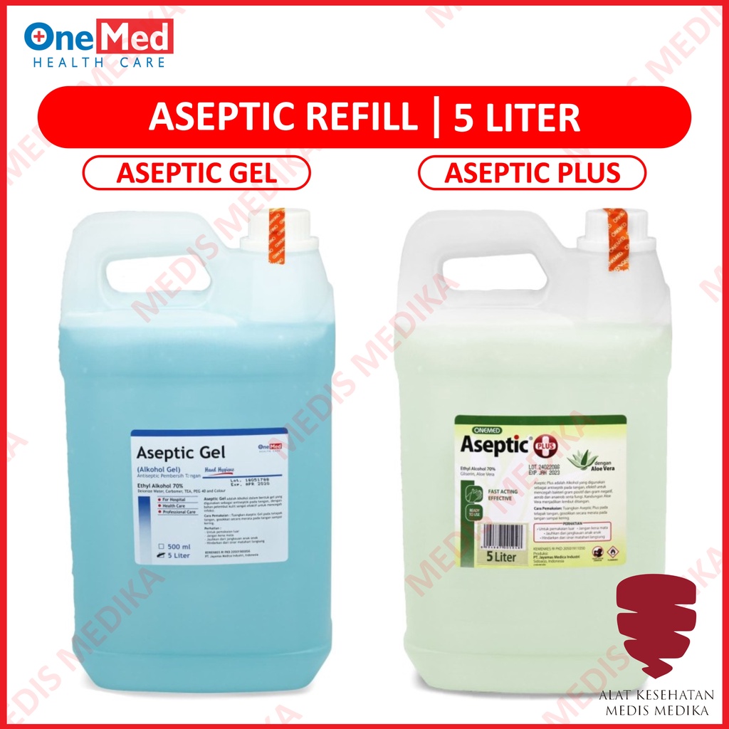 Jual Aseptic Gel Plus 5L Onemed Hand Sanitizer Perlindungan Tangan