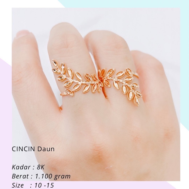 Jual Cincin Emas Daun 1 100 Gr Shopee Indonesia