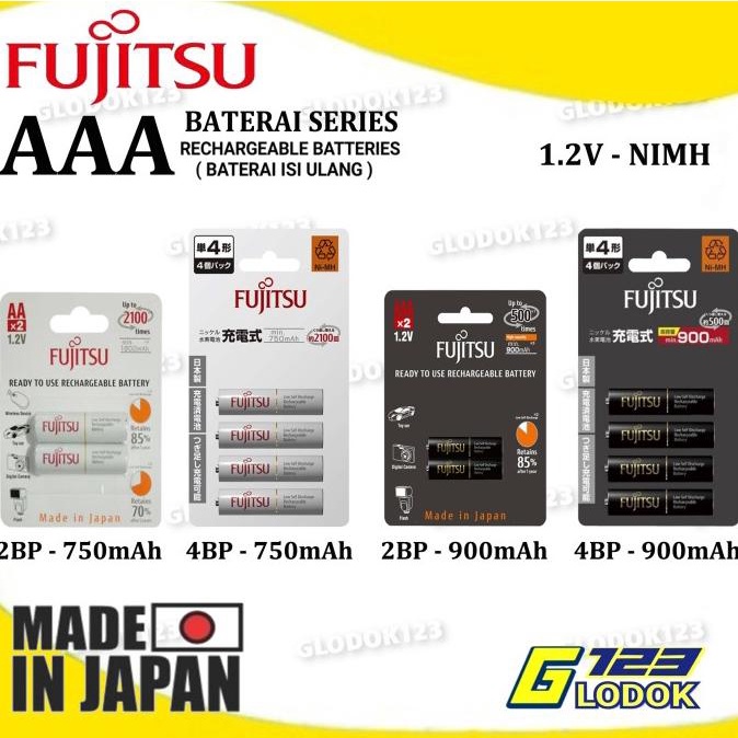 Jual Baterai Fujitsu Batre Aaa A Cas Rechargeable Made In Japan