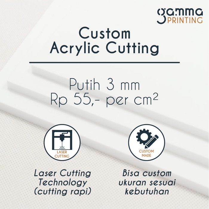 Jual Akrilik Mm Putih Custom Laser Cutting Marga Cipta Potongan