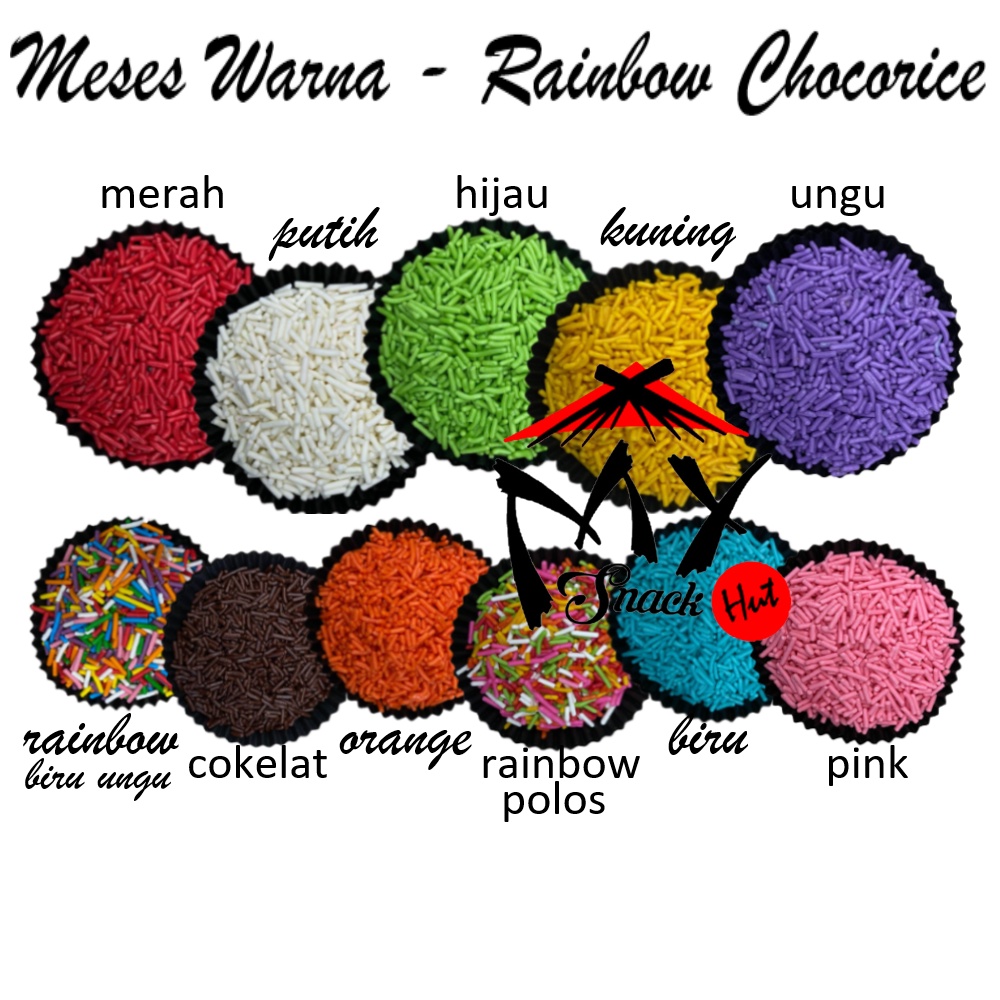 Jual MESES WARNA 100GR RAINBOW COKLAT COKELAT CHOCOLATE SPRINKLE MESIS