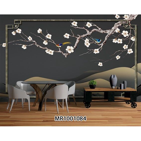 Jual Photowall Mural Dinding D Wallpaper Custom Bunga Sakura Simple