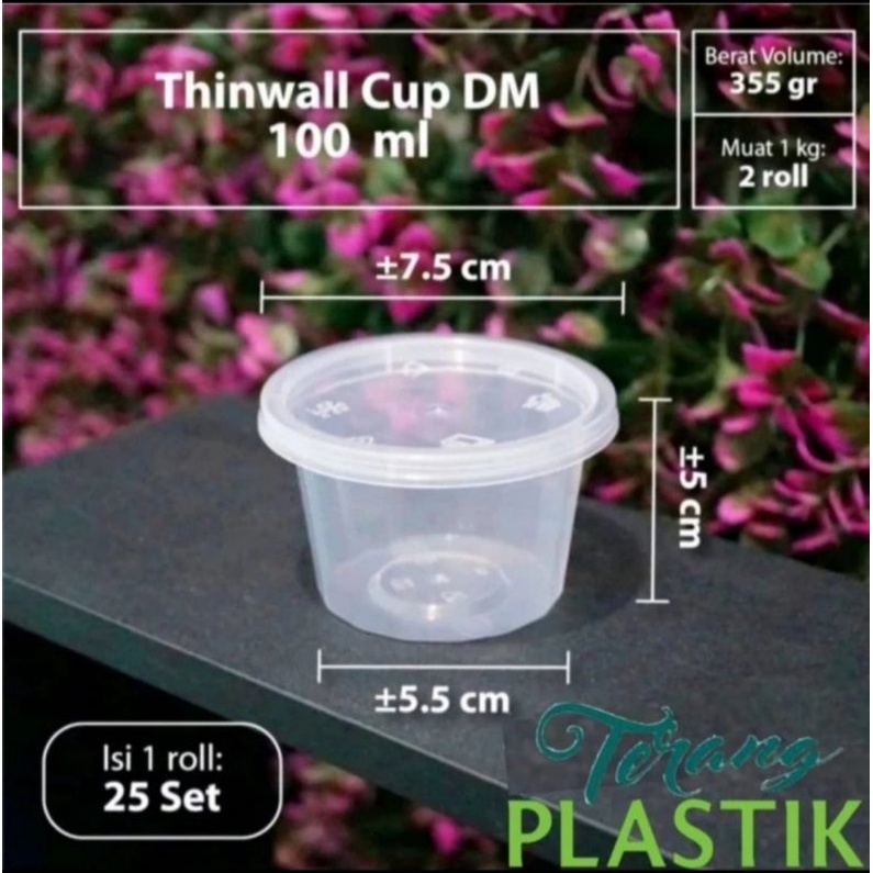 Jual Thinwall Cup Merpati 100 Ml DM 100 Ml Cup Sambel Agar2 Isi 25