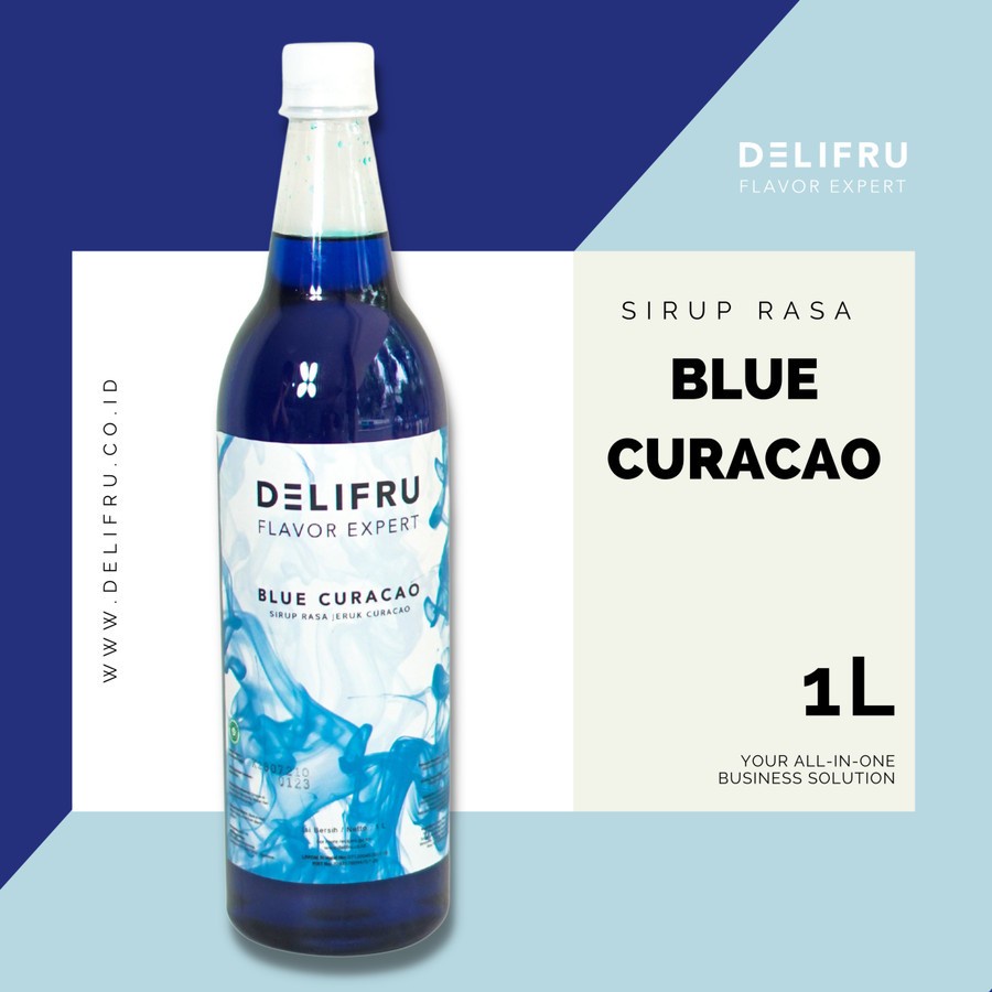 Jual Blue Curacao Syrup Delifru Liter Sirup Kurasao Biru Premium