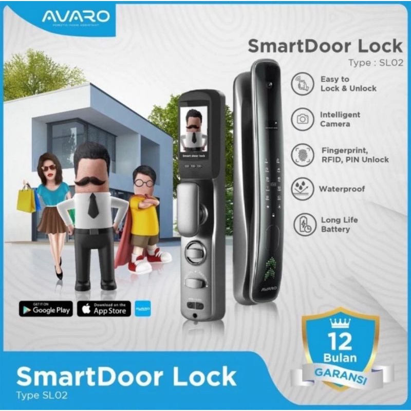 Jual Avaro Smart Door Lock Handle Kunci Pintu Fingerprint RFID PIN