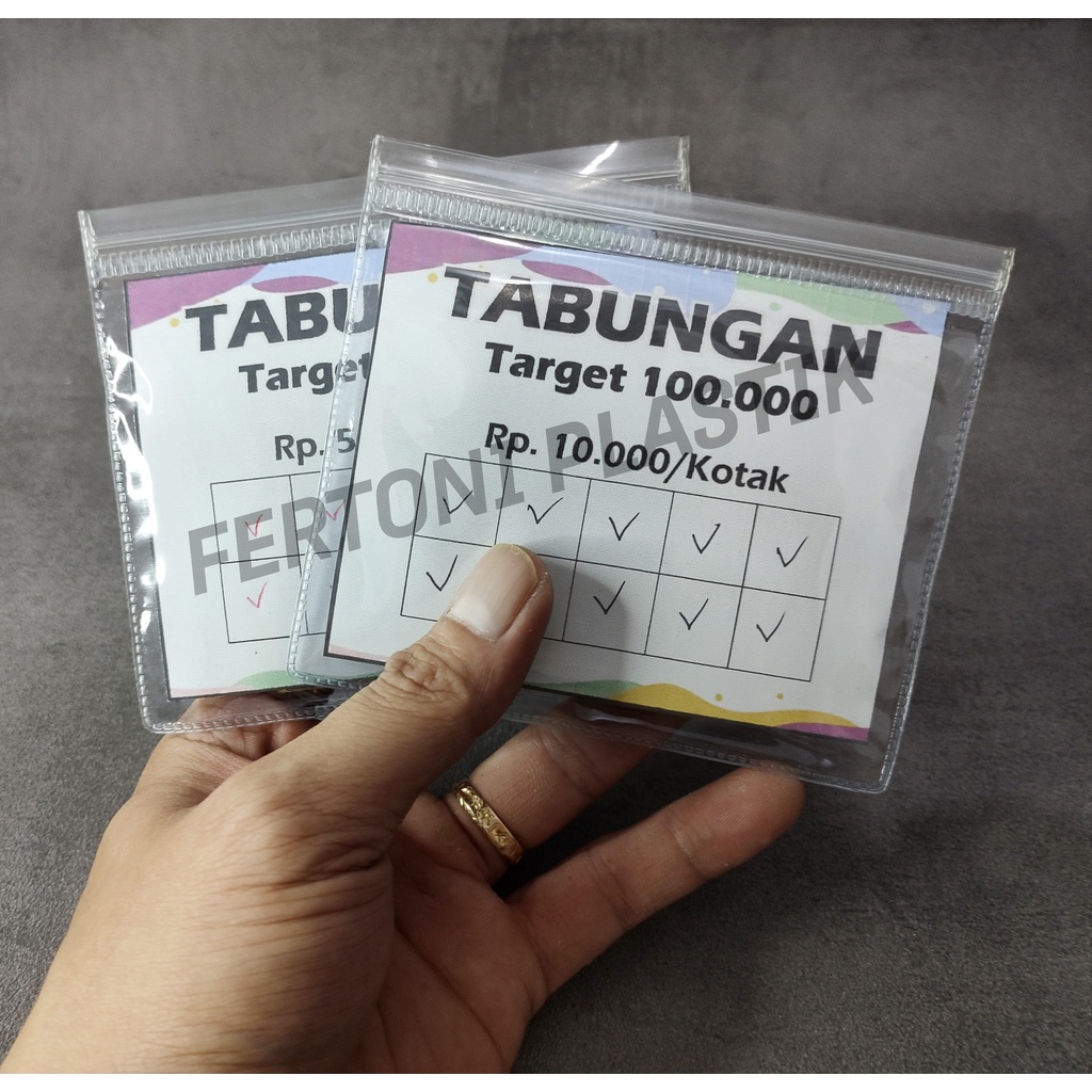 Jual Ziplock Celengan Target Tabungan Dompet Disiplin Keuangan Mini