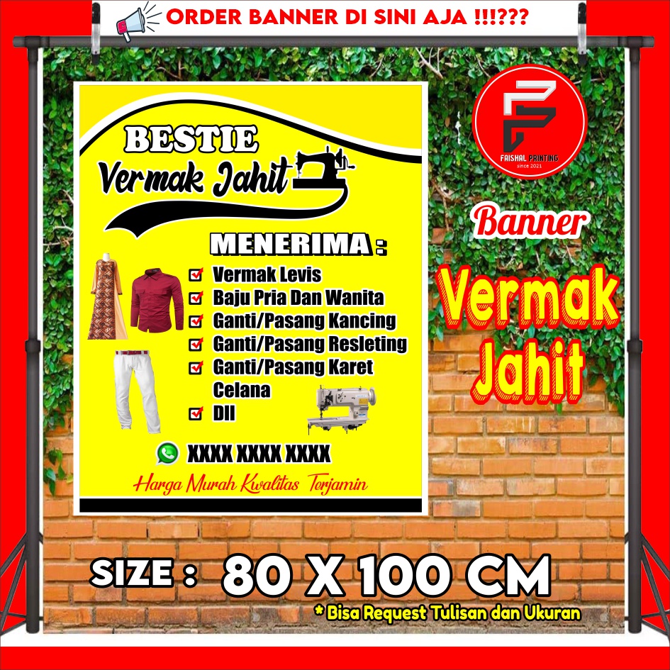 Jual Banner Vermak Baju Spanduk Vermak Pakaian Banner Jahit Baju