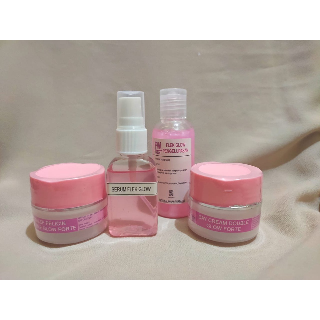 Jual Paket Glowing 4 In 1 Wajah Glowing Day And Night Cream Double