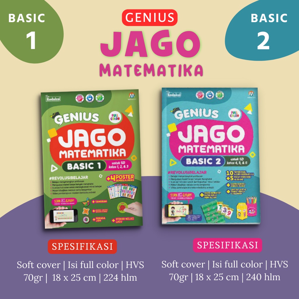 Jual Buku Jago Matematika Kelas 1 2 3 4 5 6 SD Genius Ziyadbooks