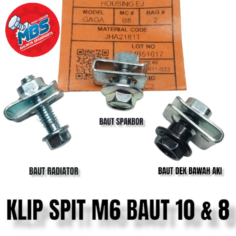 Jual BAUT 10 KLIP M6 RADIATOR SPAKBOR FANDER DEK BAWAH TUTUP AKI HONDA