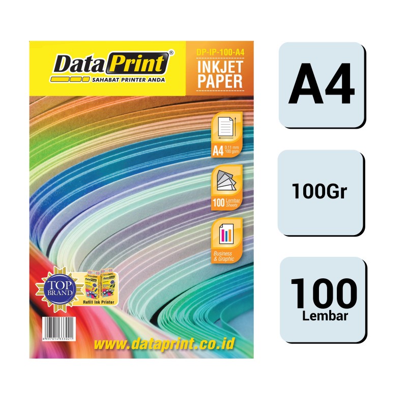 Jual Kertas Foto Data Print Inkjet 100 Gsm A4 IP Permukaan Seperti