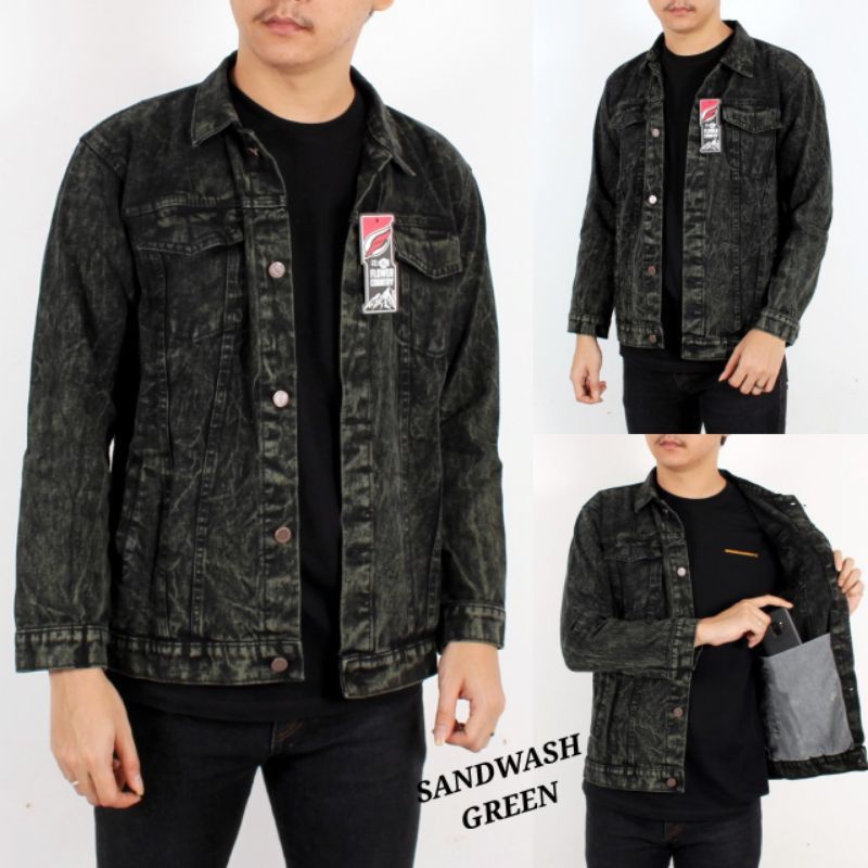 Jual Jaket Jeans Trucker Jaket Sandwash Pria Jaket Jeans Original Jaket