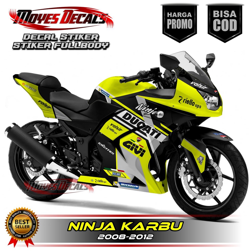 Jual Striping Ninja Karbu Fullbody Ducati Decal Ninja Karbu