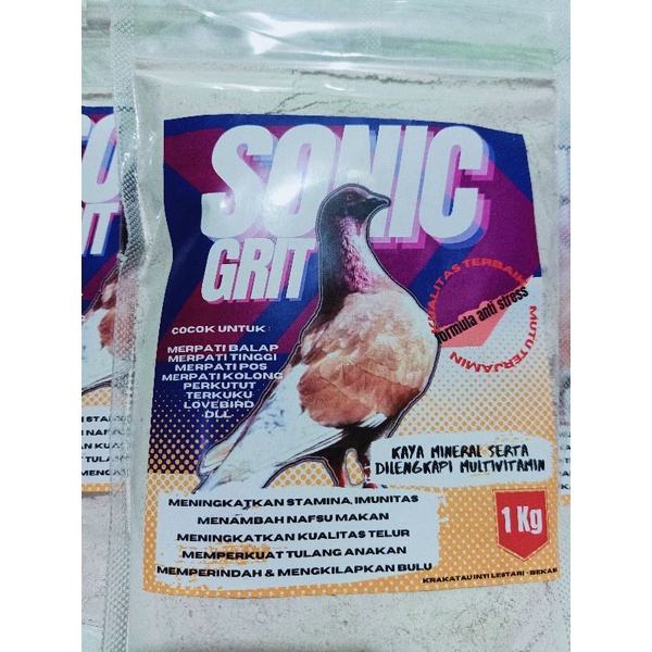 Jual Sonic Grit 1 Kg Kalsium Multivitamin Grit Merpati Pakan Burung