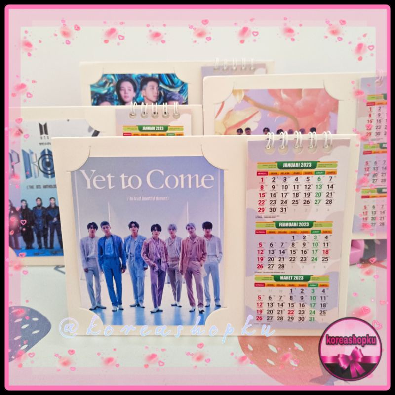 Jual Kalender Meja Bts Kpop Jungkook Taehyung Jimin Seokjin Suga