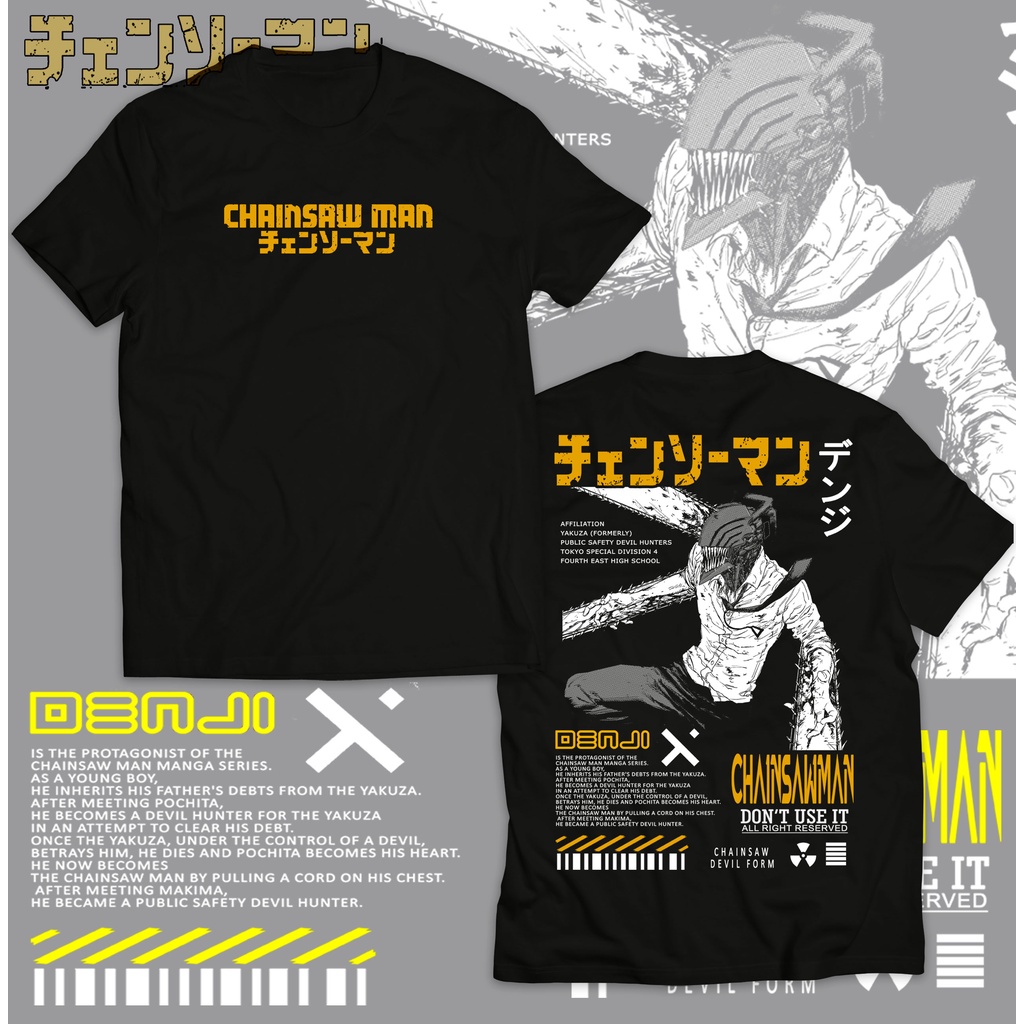 Jual Kaos Distro Anime Chainsaw Man Chainsawman Denji Streetwear