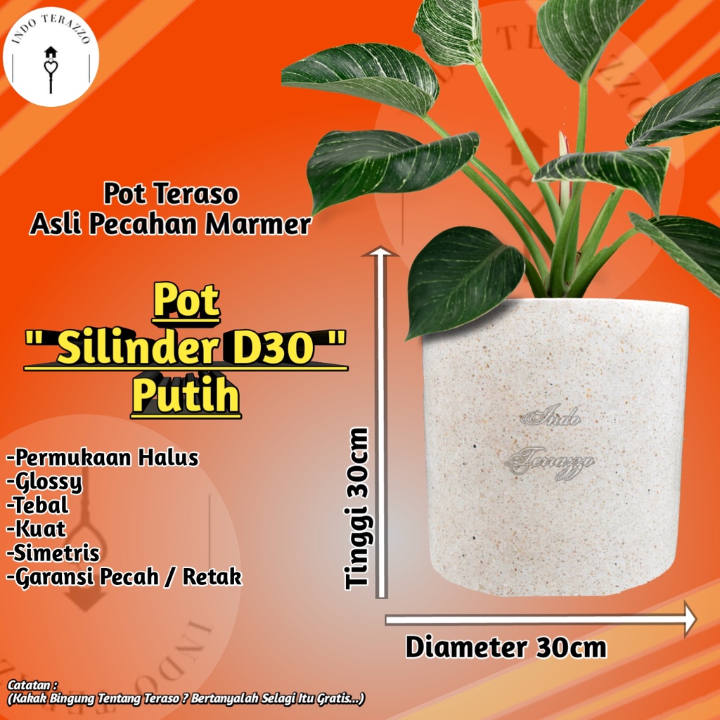 Jual INDO TERRAZZO POT TERASO SILINDER KECIL UNIK D30 POT BUNGA POT