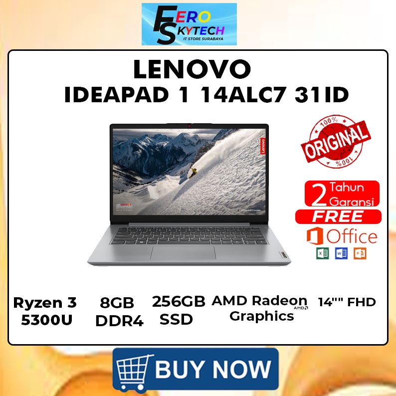 Jual LENOVO IDEAPAD 1 IP 1 14ALC7 31ID AMD RYZEN 3 5300U RAM 8GB SSD