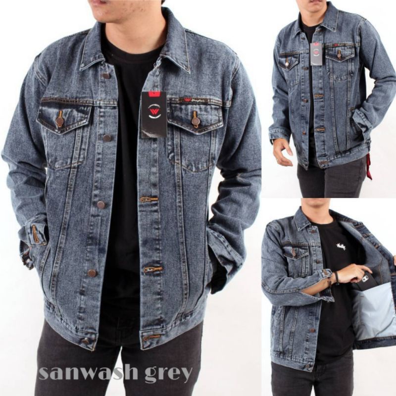 Jual Jaket Jeans Trucker Jaket Sandwash Pria Jaket Jeans Original Jaket