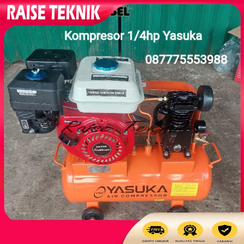 Jual KOMPRESOR ANGIN 1 4HP YASUKA MESIN PENGGERAK GX200 BENSIN