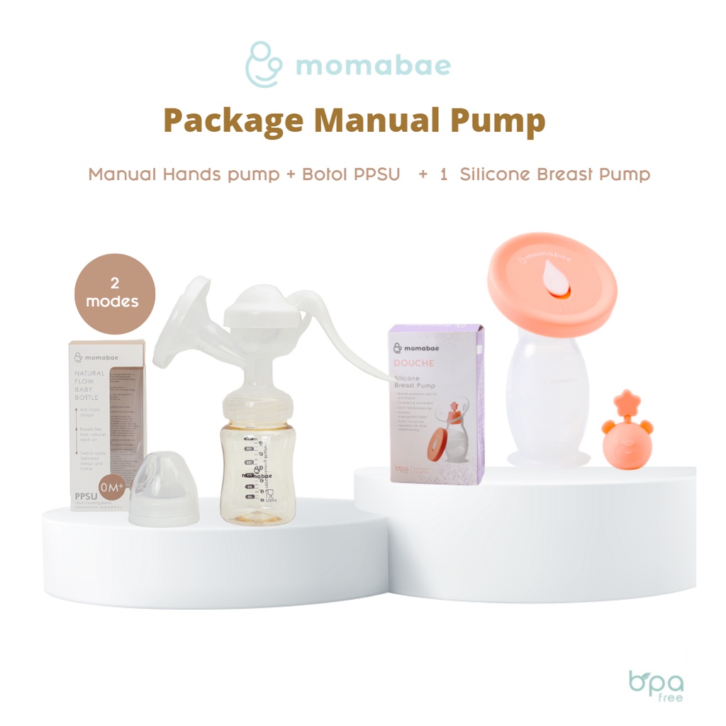 Jual MOMABAE Bundling MANUAL PUMP Silicon Breast Pump Pompa Asi