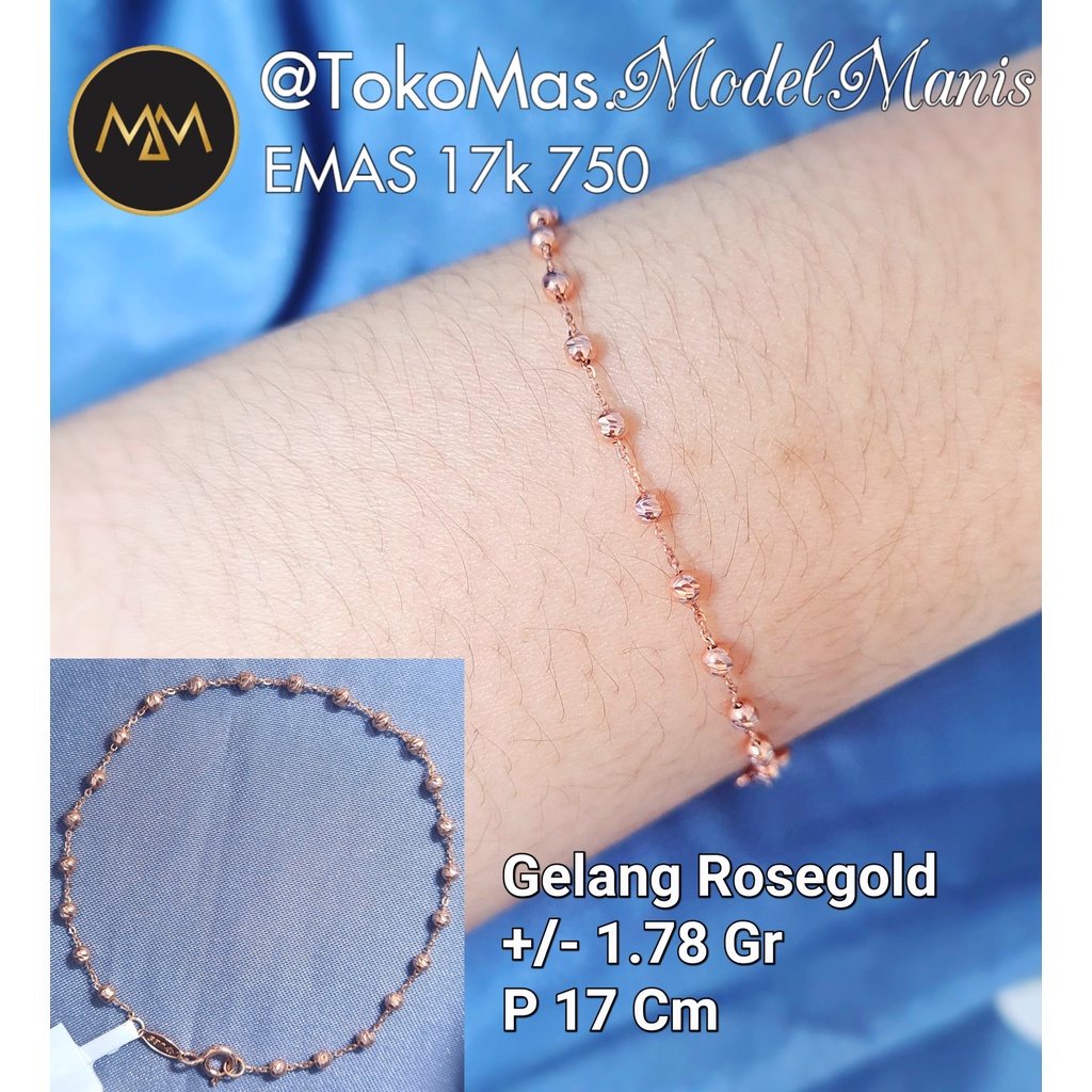 Jual Gelang Jedar Layer Emas Rosegold 750 Kadar 17k Shopee Indonesia