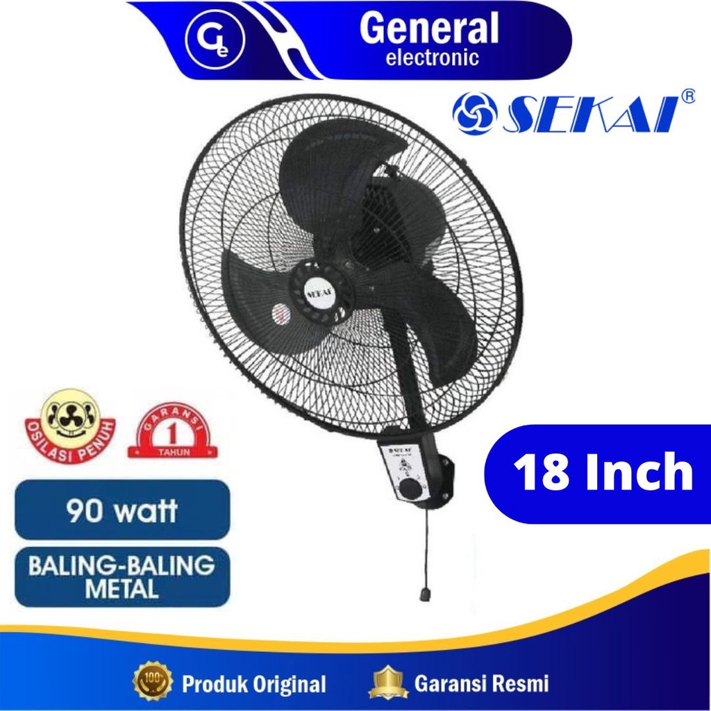 Jual Kipas Angin Dinding Wall Fan SEKAI HWN 1857 PO ORIGINAL Shopee