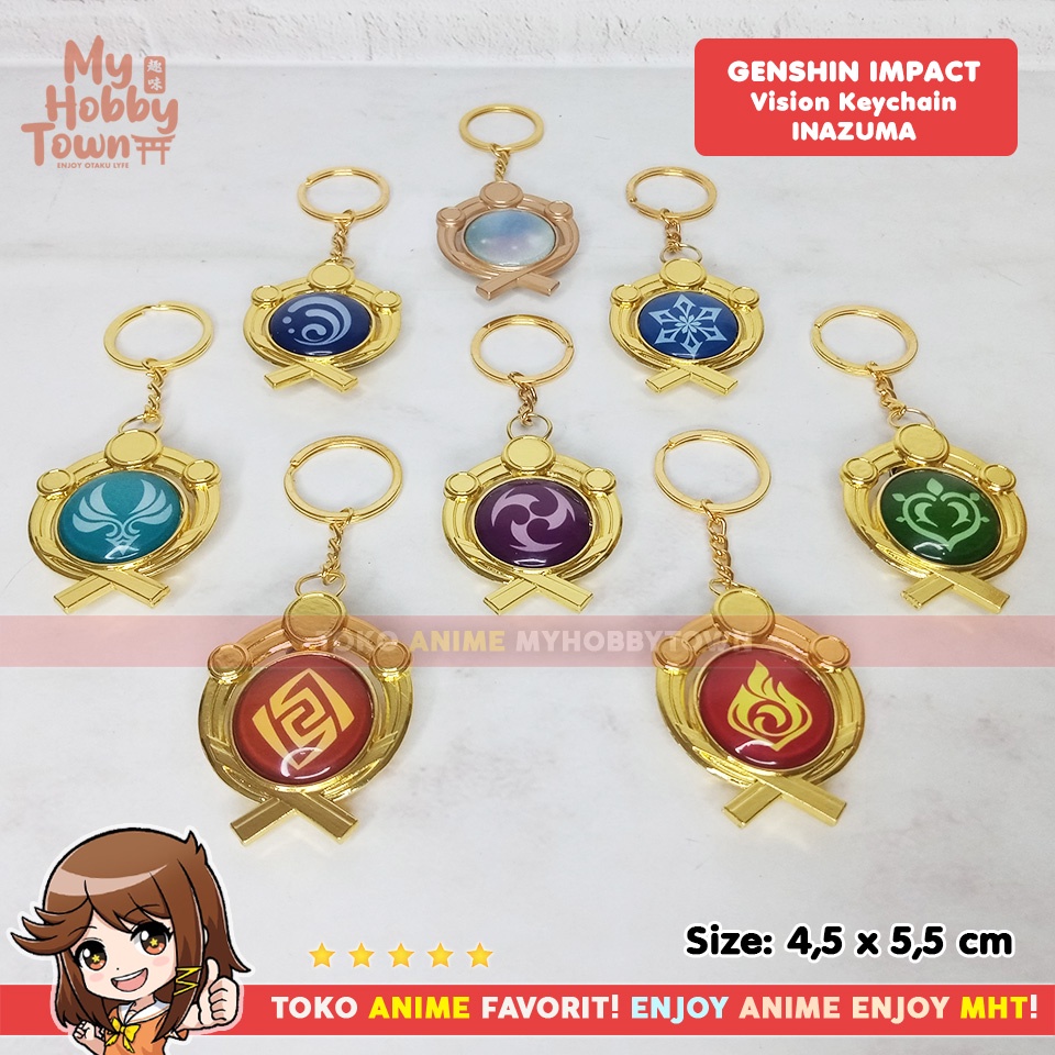 Jual Gantungan Kunci Vision Genshin Impact Inazuma Glow In The Dark