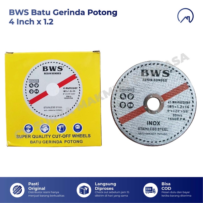 Jual BWS Mata Pisau Batu Gerinda Potong Besi 4 Inch Cutting Disc