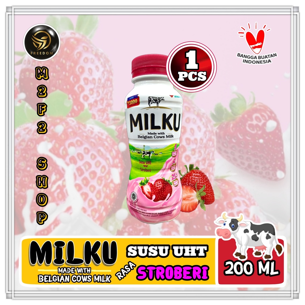 Jual Susu Milku Rasa Stroberi Uht Botol Pet Ml Kemasan Satuan