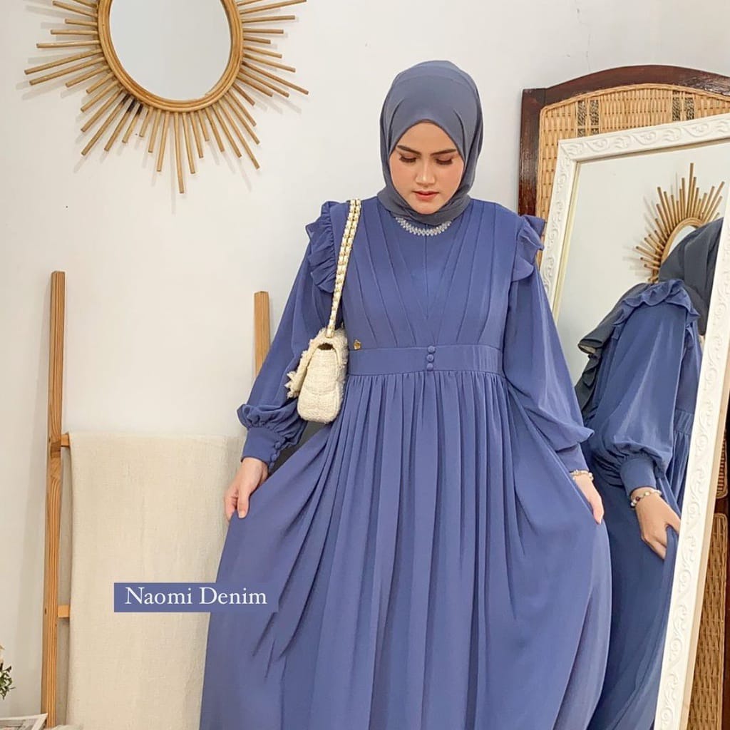 Jual Al Fashion Gamis Jumbo M L Xl Xxl Naomi Dress Gamis Wanita