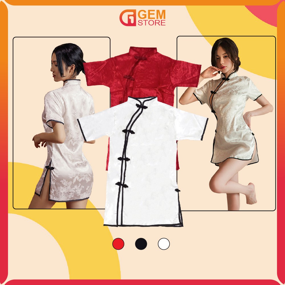 Jual Set Lingerie Sexy G String Seksi Model Cheongsam Baju Tidur