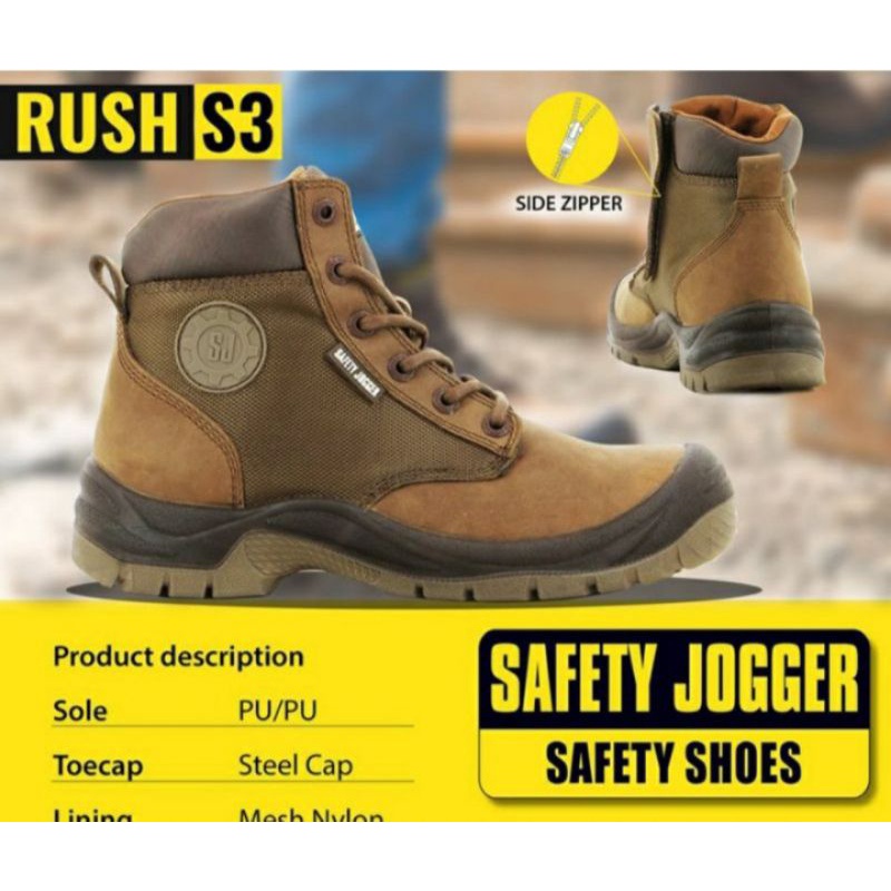 Jual Sepatu Safety Jogger RUSH S3 Safety Shoes Original UJUNG BESI