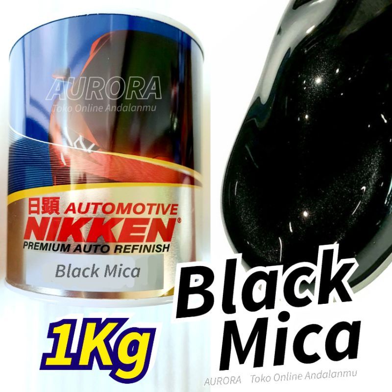 Jual Cat Hitam Metalik 1Kilo NIKKEN Black Mica 1Kg 1Liter Niken Blek