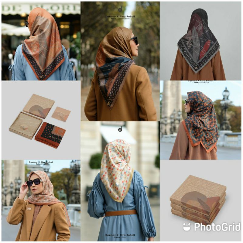 Jual HIJAB DEENAY X ALYA ROHALI CARISSA GOLD PEACH BURNT ORANGE ELAINE