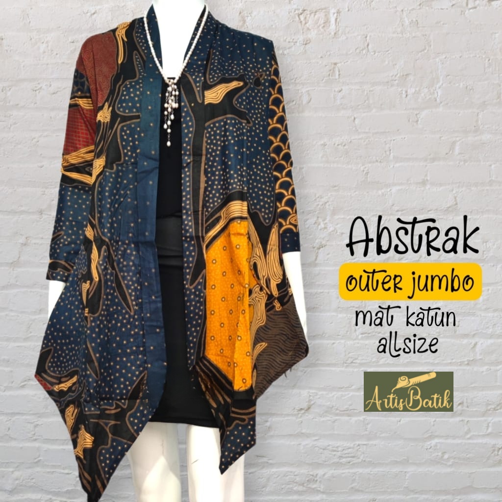 Jual OUTER JUMBO ABSTRAK VEST BATIK OUTER BATIK JUMBO LD 120 XXXXXXL