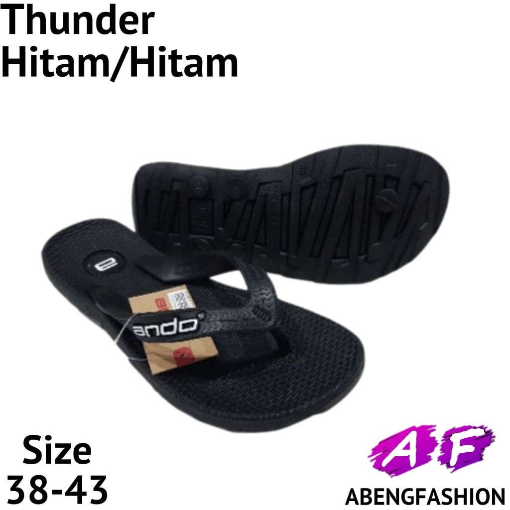 Jual Ando Thunder Warna Toska Hitam Dan Hitam Abu Sandal Jepit Pria