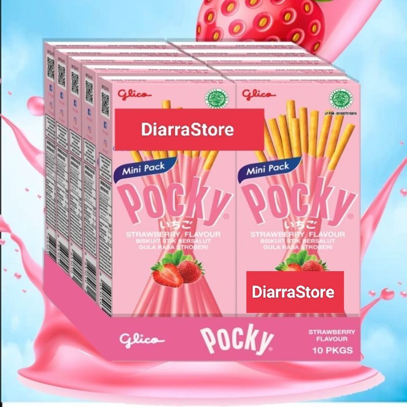 Jual Pocky Box Isi Mini Stick Coklat Gr Strawberry Cookies