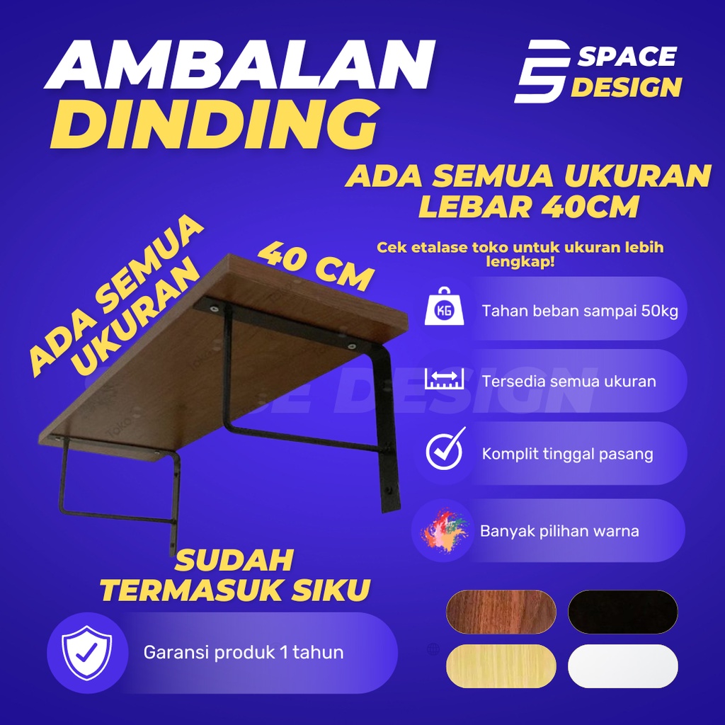 Jual Rak Dinding Minimalis Ambalan SIKU BESI Hiasan Papan Hambalan Kayu