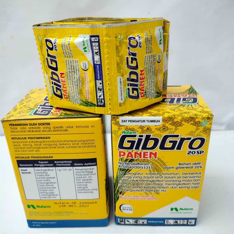 Jual Paket 10 Pcs GIBGRO PANEN 20 SP 1 Gram Persachet ZPT Giberelat