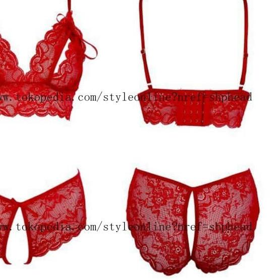 Jual Open Chest Lingerie Bra Set G String Cd Celana Dalam Bikini B