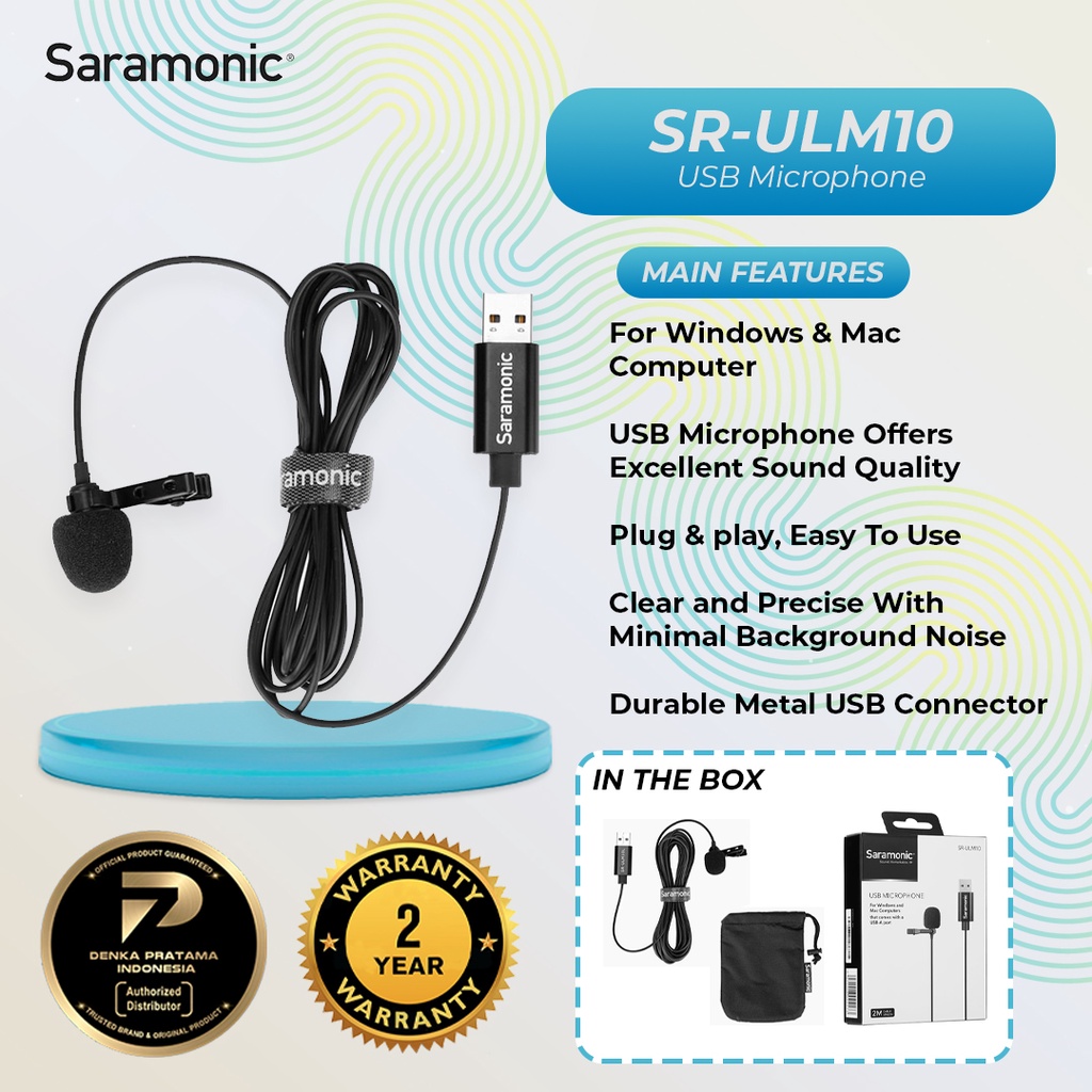 Jual Saramonic Microphone Sr Ulm Omnidirectional Usb Lavalier