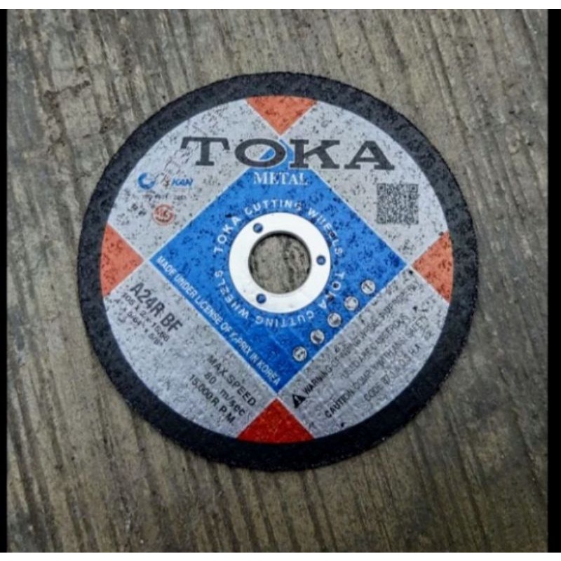 Jual Mata Gerinda Potong Besi TOKA Grinding Wheel 4 Inch A24R BF