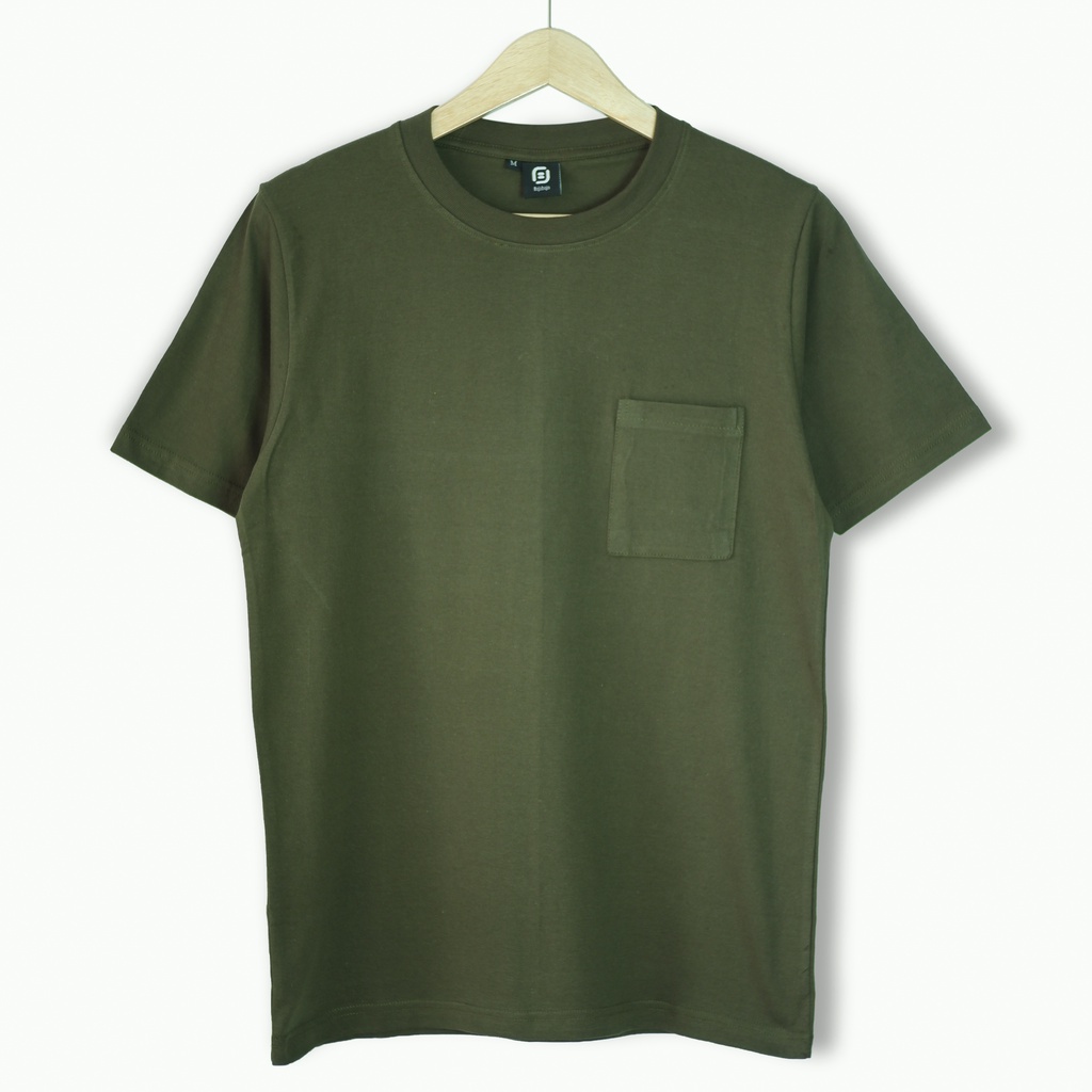 Jual Bajubaja Simple Pocket Green Army Kaos Saku Polos Hijau Army