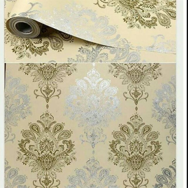 Jual TOP SELLER COD WALLPAPER STICKER DINDING MOTIF BATIK SILVER