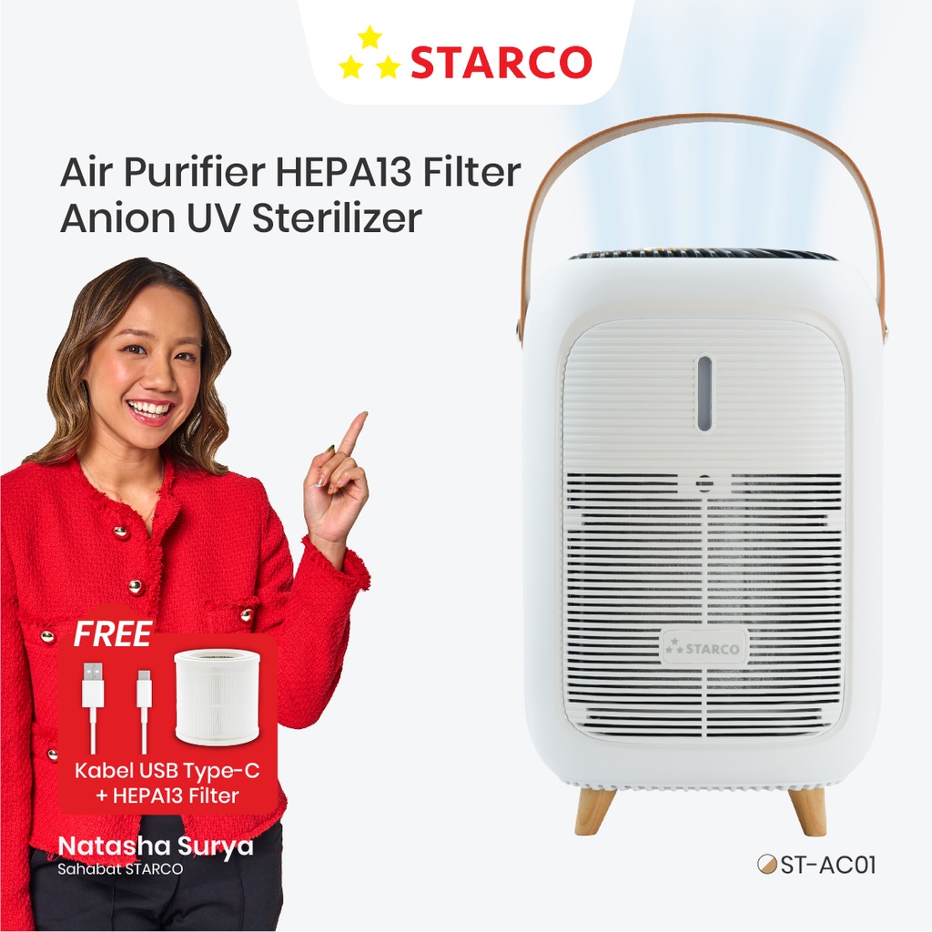 Jual Starco Air Purifier HEPA13 Filter Anion UV Sterilizer Up 30m2 AC01