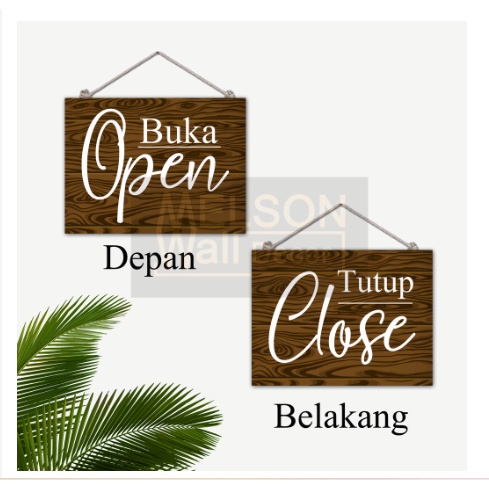 Jual Hiasan Dinding Tulisan Buka Tutup Open Close Pajangan Toko