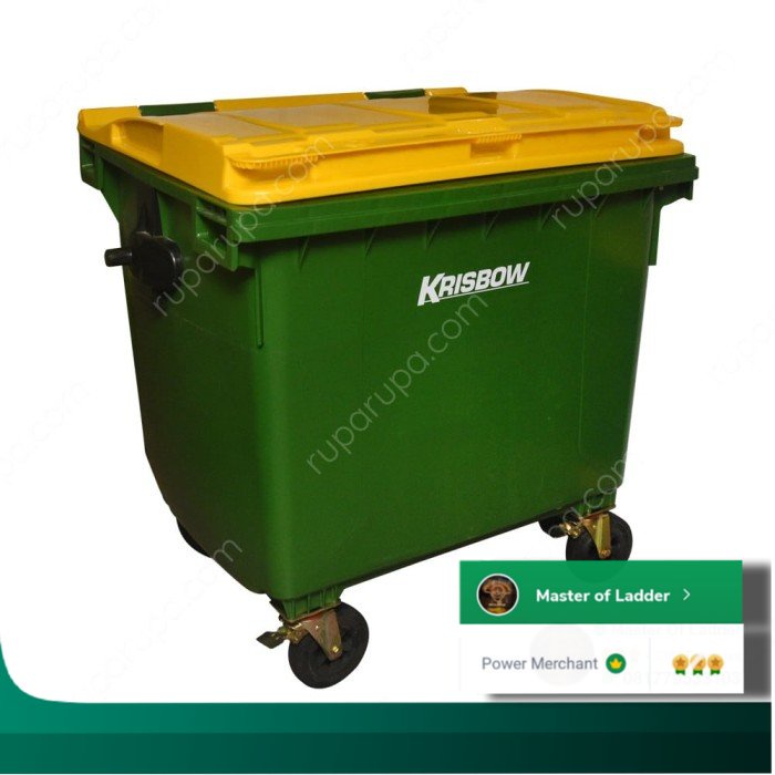 Jual Krisbow Tempat Sampah Besar Plastik Outdoor 1100 Liter Dustbin